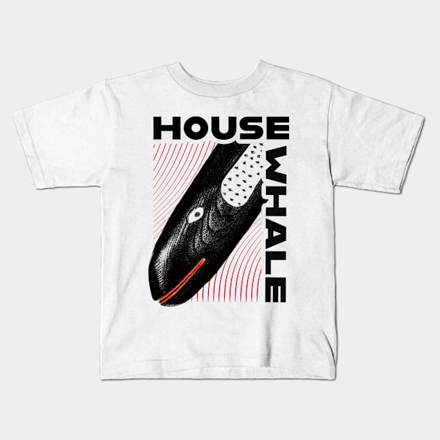 House Whale Kids T-Shirt by FrozenCharlotte